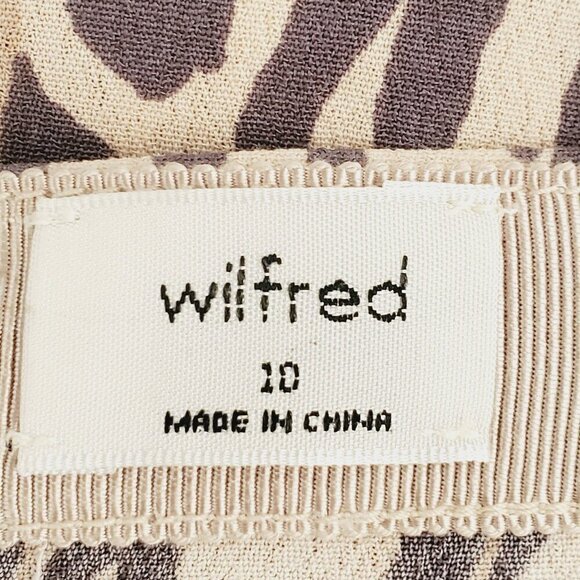 Wilfred by Aritzia Animal Print Lightweight A-Line Midi Skirt size 10 (A-3) - Picture 6 of 10